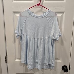American Eagle Outfitters Babydoll Light Blue Top